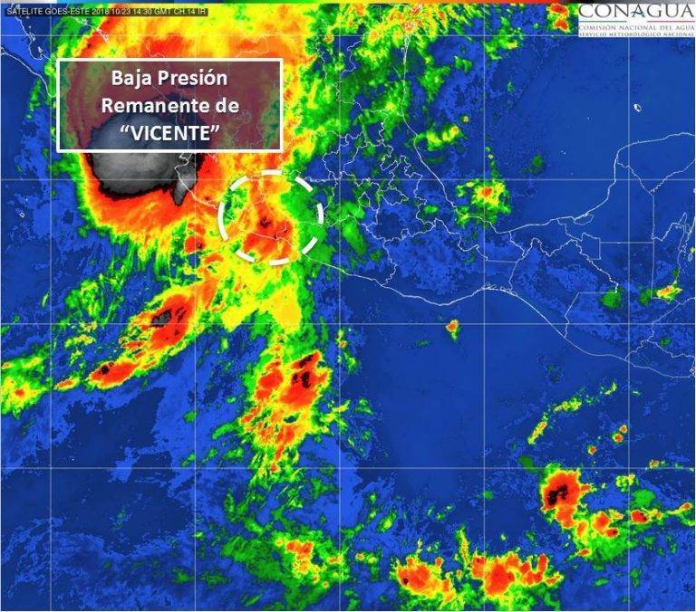 ‘Vicente’ toca tierra y se degrada a baja presión