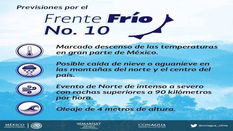 Frente Frí­o No.10 Provocará bajas temperaturas en Tamaulipas: PC Estatal