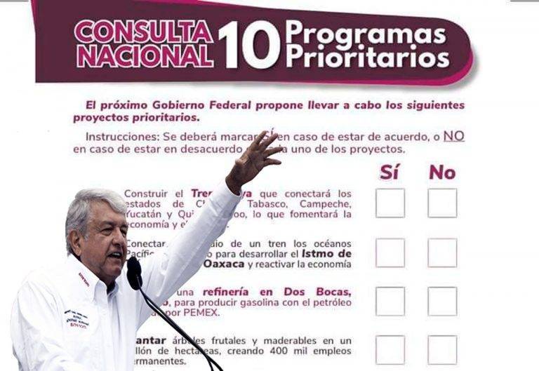 Dan a conocer consulta promovida por AMLO sobre 10 programas prioritarios