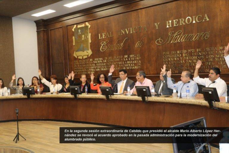Revoca Cabildo acuerdo millonario para modernización de alumbrado público