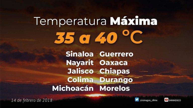 Prevén incremento de la temperatura en gran parte del paí­s