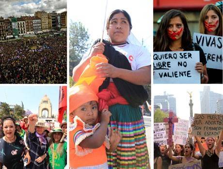 En reclamo de sus derechos, miles de mujeres marchan en el mundo