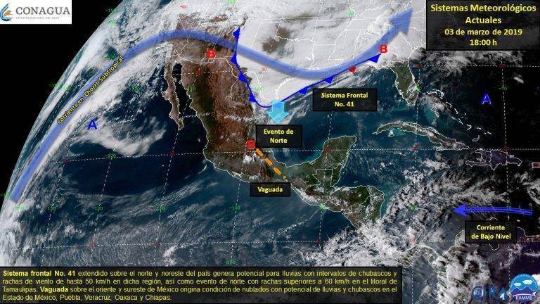 Viento, descenso de temperatura y lluvia trae frente frí­o 41