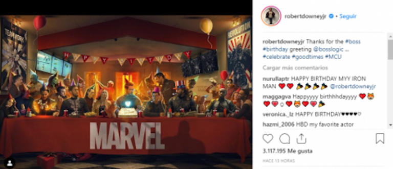 Robert Downey Jr festeja su cumpleaños al estilo de ‘La última cena’