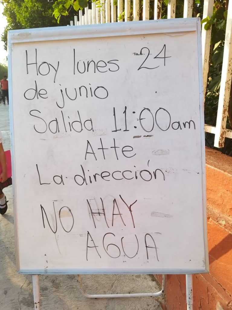 Suspenden clases alrededor de 20 escuelas por falta de agua