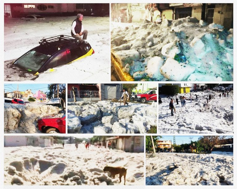 Granizada cubre de hielo zona metropolitana de Guadalajara