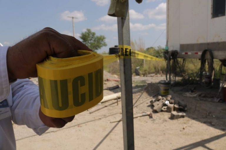 Clausura Gobierno del Estado banco de materiales  en Ejido Rancho Nuevo de Ciudad Victoria