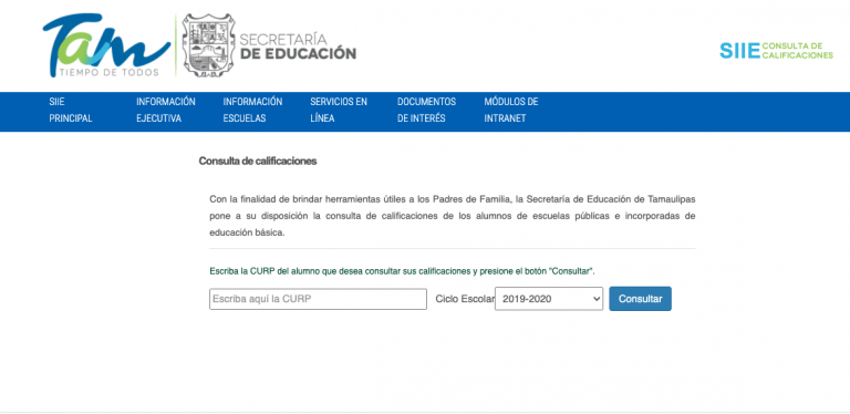 Ofrece Gobierno de Tamaulipas consulta de calificaciones en lí­nea a nivel básico