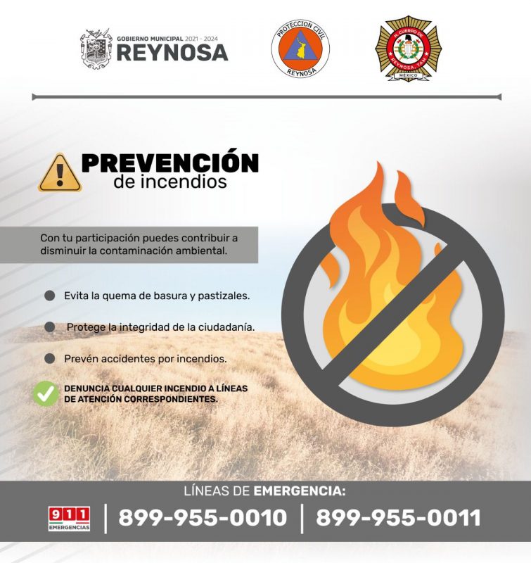 Recomienda ayuntamiento de Reynosa prevenir incendios para reducir contaminación