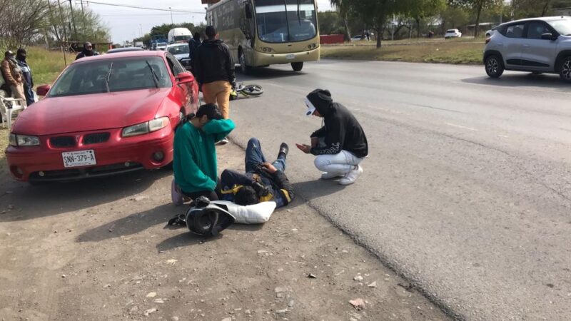 Motociclista recibe «Cerrón» y termina en el hospital