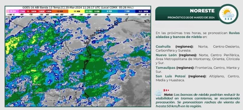 Recomienda Protección Civil Reynosa precaución ante lluvias aisladas