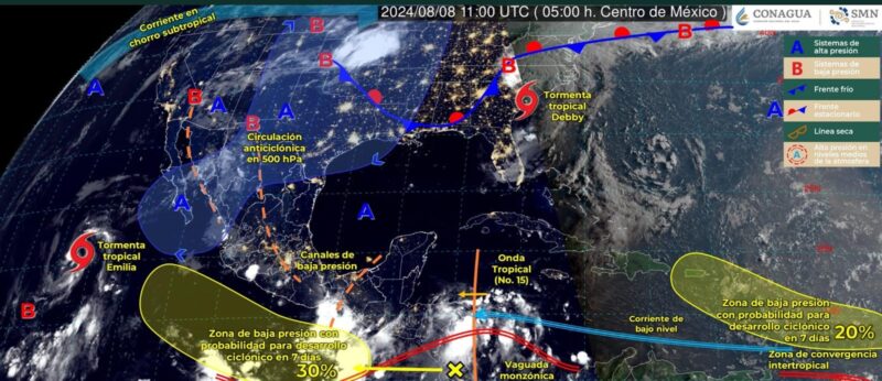 Alerta por temperaturas extremas y lluvias intensas en Tamaulipas