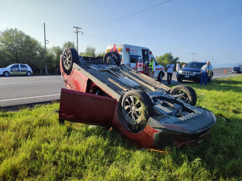 Choque con Volcadura en la Carretera Victoria Matamoros Deja Cuatro Lesionados