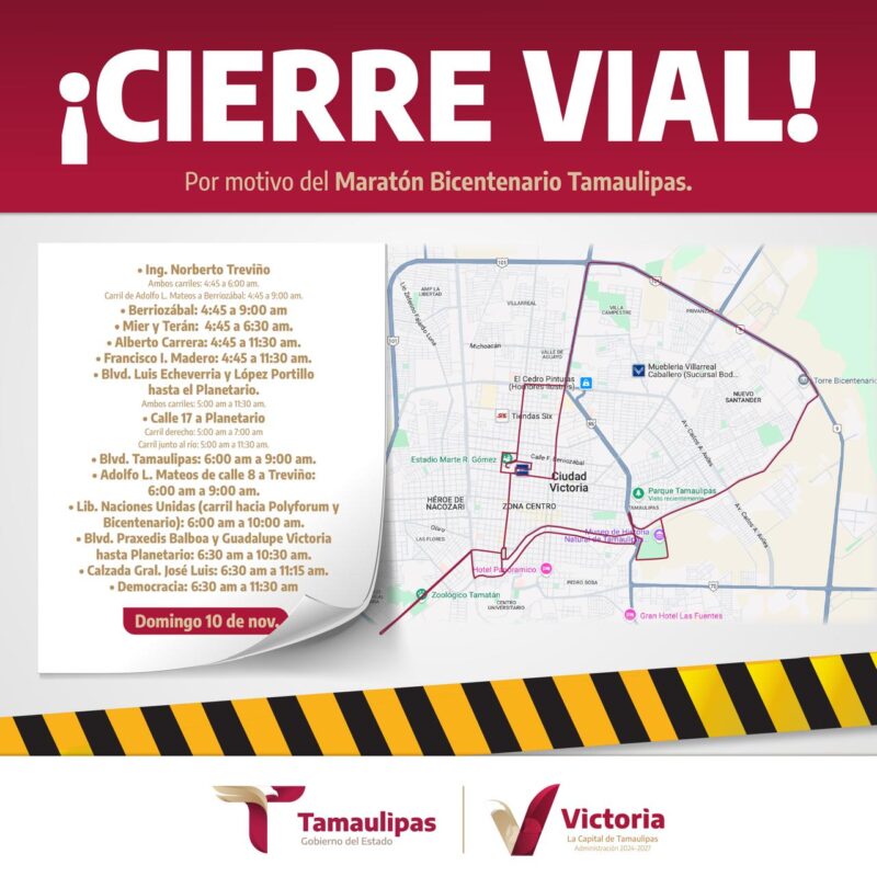 Maratón Bicentenario provocará cierres viales este domingo 10 de noviembre