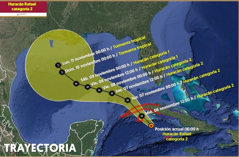 Tormenta Tropical Rafael se Convierte en Huracán y Afecta el Oeste de Cuba