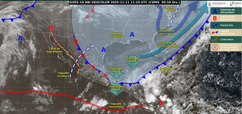 Persisten bajas temperaturas y evento de “Norte” por frente frío 13