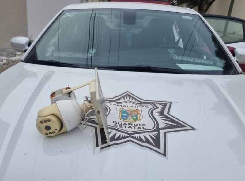 Retira Guardia Estatal cámara irregular en Matamoros