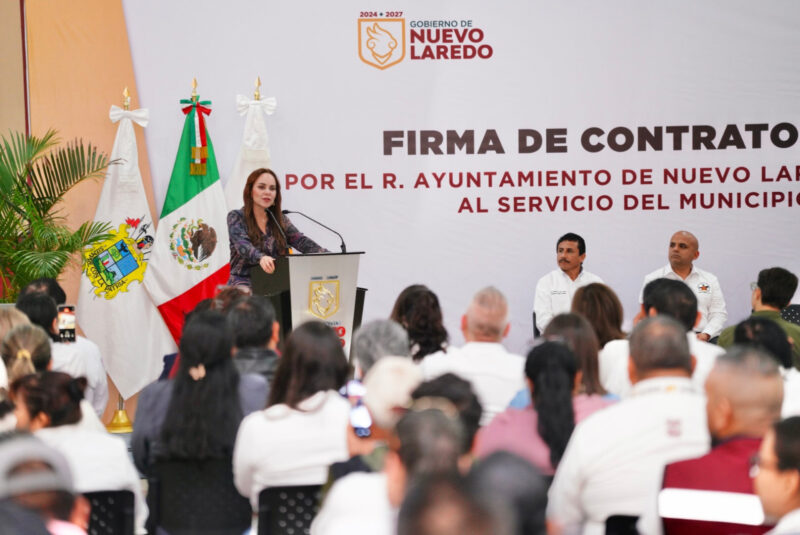 REFRENDA ALCALDESA CARMEN LILIA CANTUROSAS COMPROMISO CON TRABAJADORES MUNICIPALES; FIRMA CONTRATO COLECTIVO CON SÍNDICATO