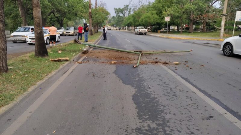 Conductor derriba poste tras fuerte choque en el Bulevar