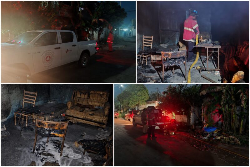 Incendio consume muebles en vivienda de la colonia Ampliación Linda Vista